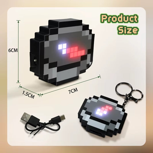 Compass Pixel Wind Peripheral Design Toy Trinket Use Movable Compass Keychain Pendant Real-World Use Toys Fans Gift